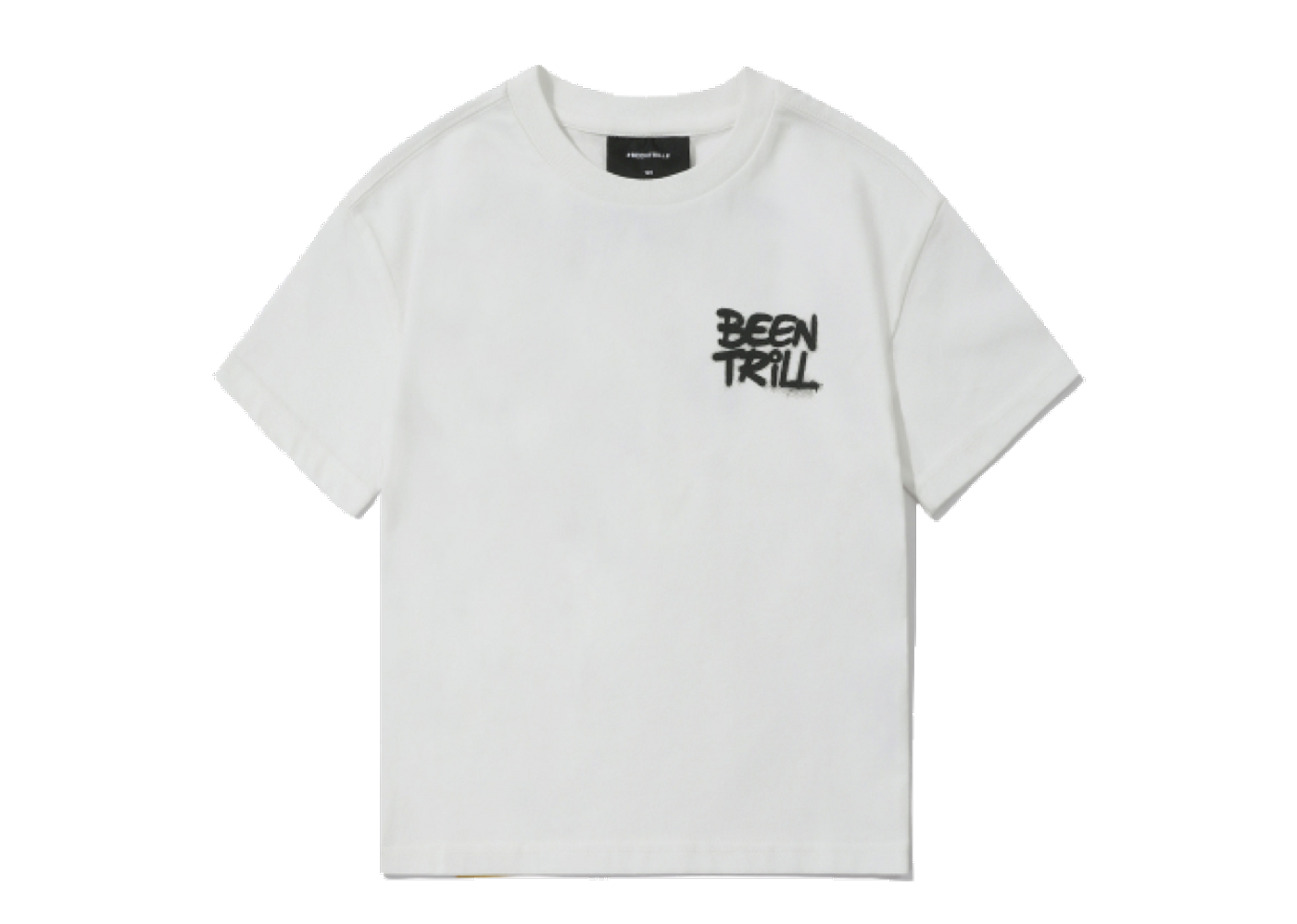 Tシャツ・カットソー BEEN TRILL Taping hashtag overfit short sleeve t-shirt off w K] BEENTRILL SPRAY HASHTAG OVERFIT SHORT SLEEVE T-SHIRT