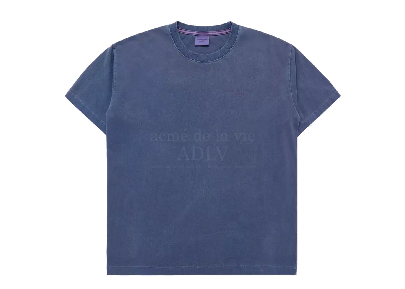 Beli Acme De La Vie Basic Logo Pigment Washing T-Shirt Navy