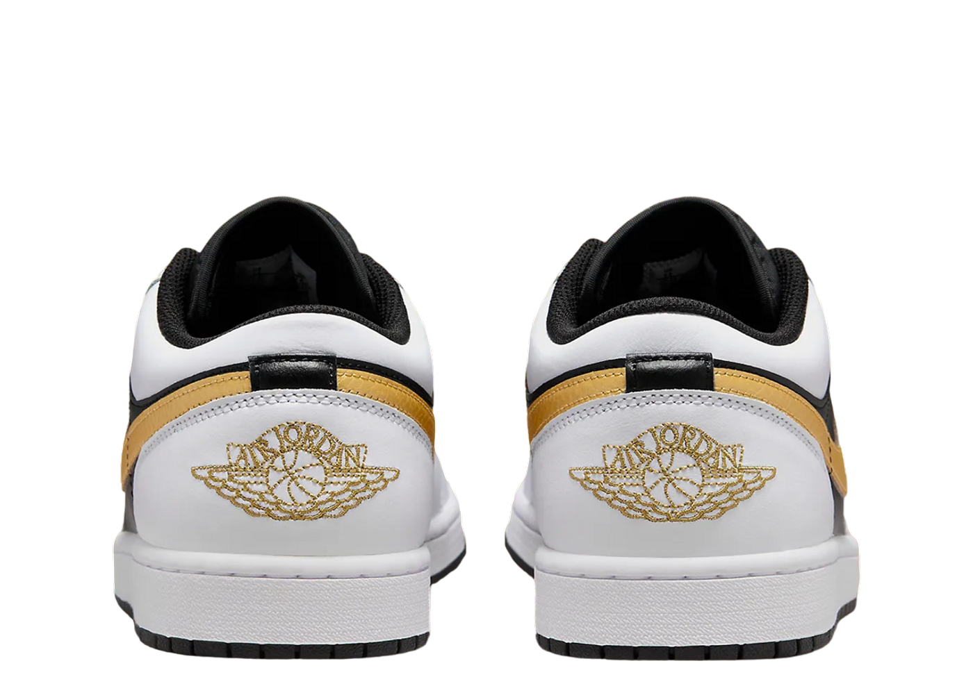 Beli Air Jordan 1 Low White Black Metallic Gold Swoosh