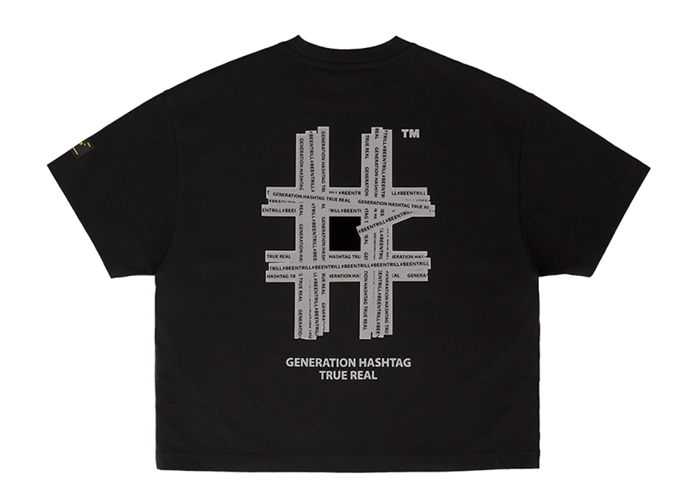 Beli Beentrill Reflective Hashtag T-Shirt Black Women's