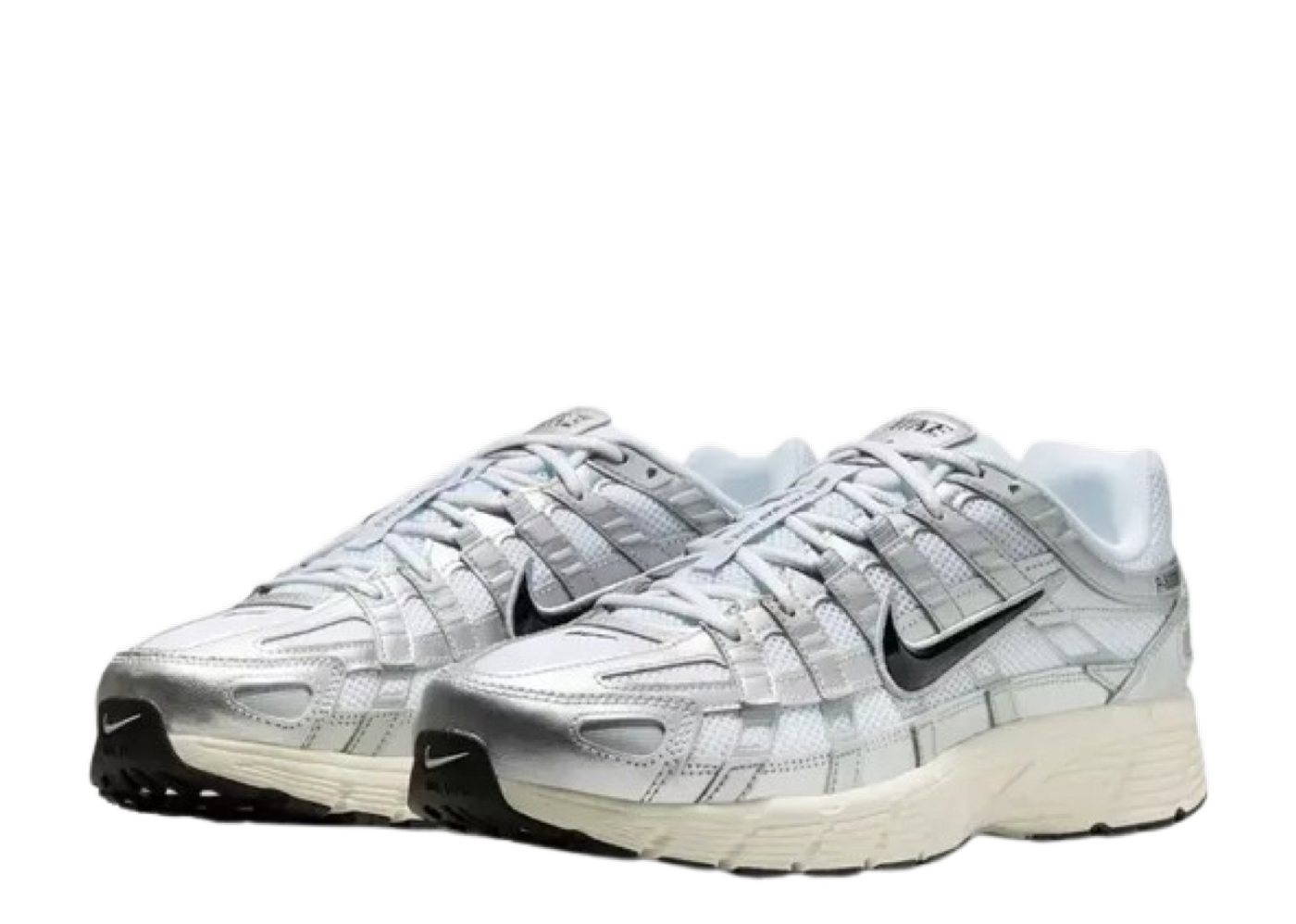 Beli Nike P-6000 White Metallic Silver Flat Silver Black