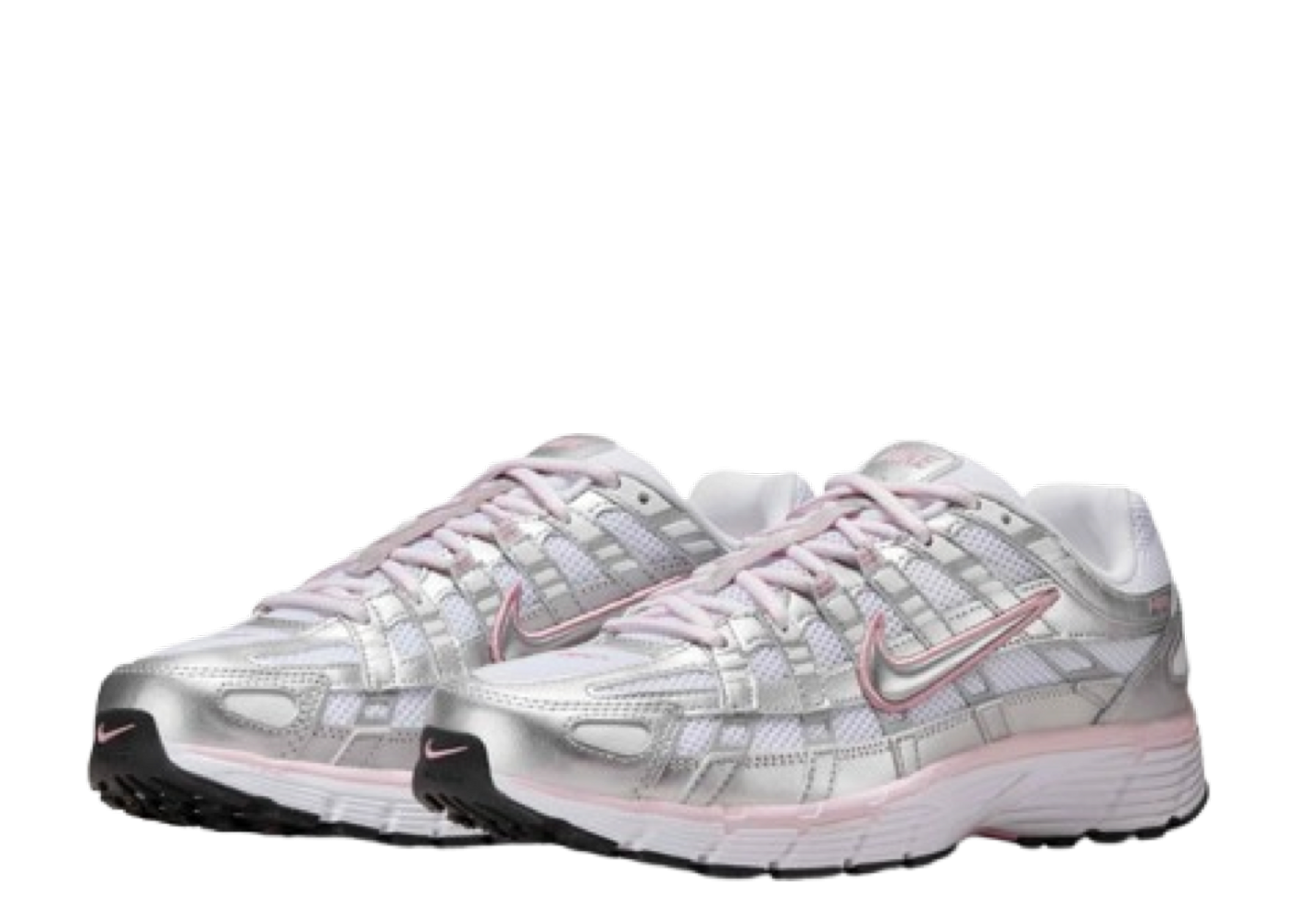 ◆Nike◆ P6000 W White Elemental Pink Black llic Silver Nike P-6000 Womens Running Shoes White Elemental Pink Black