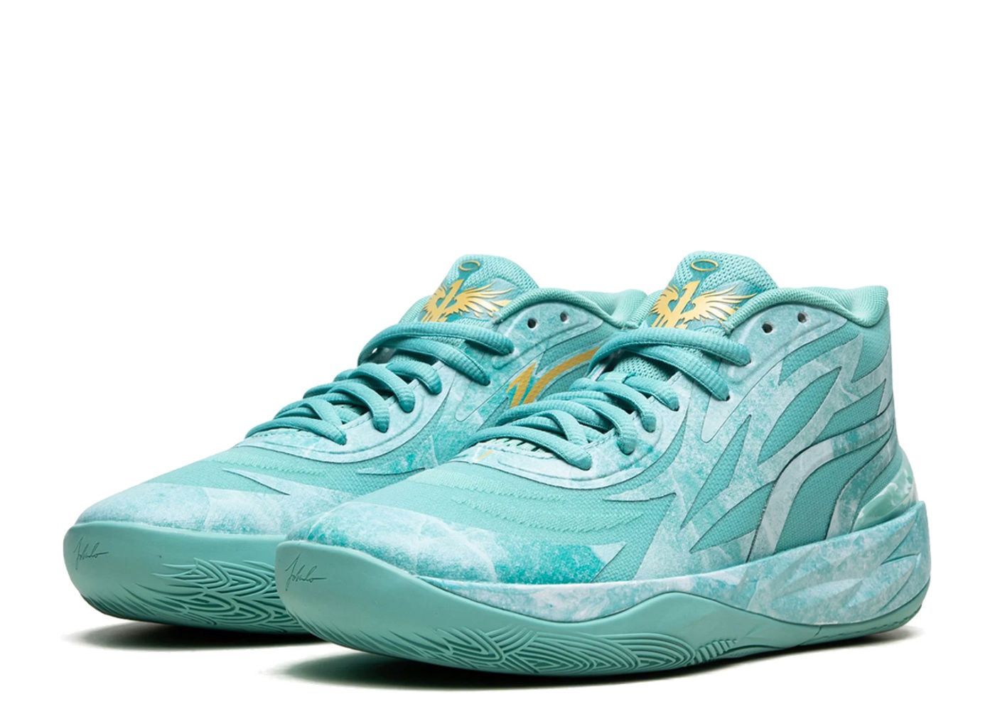 Puma LaMelo Men’s MB02 Lunar New Year Jade Basketball Sneakers with Gold Logo PUMA Lamelo Ball MB.02 Lunar New Year Jade Green Gold Men main image 2